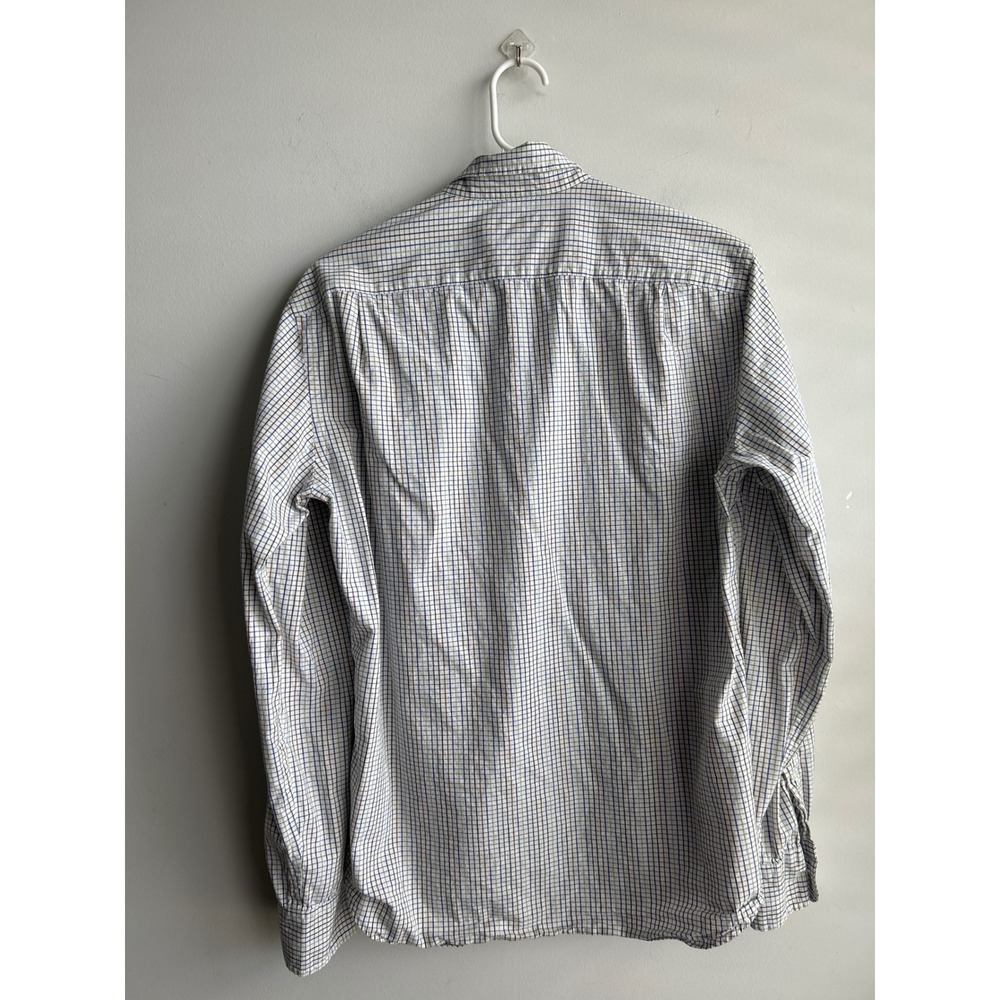 J.Crew Off White Multicolor Plaid Button Down Shirt Mens Medium Slim Fit - Picture 5 of 9